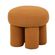 1 Puff Redondo Conexao Rivatti 45 cm -Altura- Estofado em Boucle Amarelo Ocre